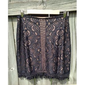NWT For Love & Lemons Black Lace Skirt Size L